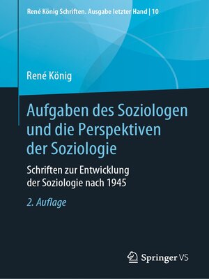 cover image of Aufgaben des Soziologen und die Perspektiven der Soziologie